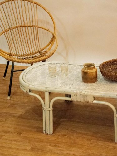 Léonie, la table basse en rotin N°278
