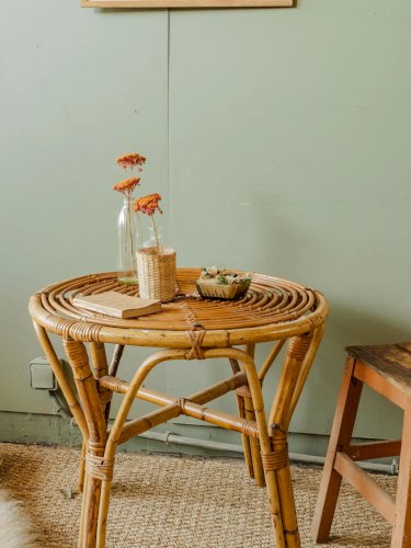 Léonie, la table basse en rotin N°298