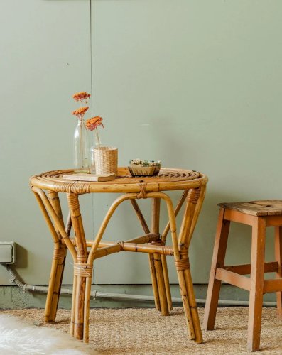 Léonie, la table basse en rotin N°298