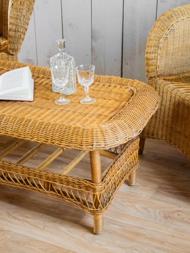 Léonie, la table basse en rotin N°371