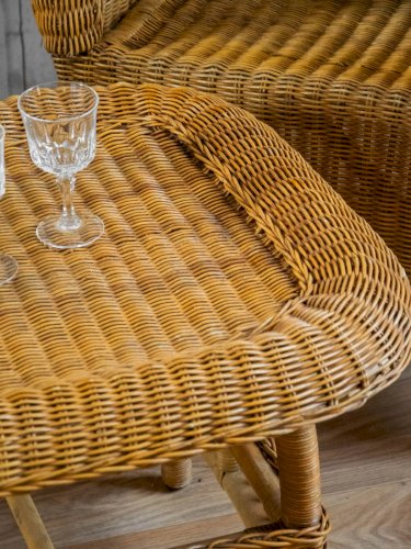 Léonie, la table basse en rotin N°371