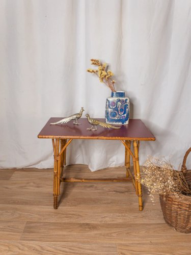 Léonie, la table basse en rotin N°407