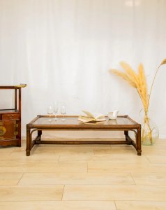 Léonie, the glass and rattan coffee table No. 454