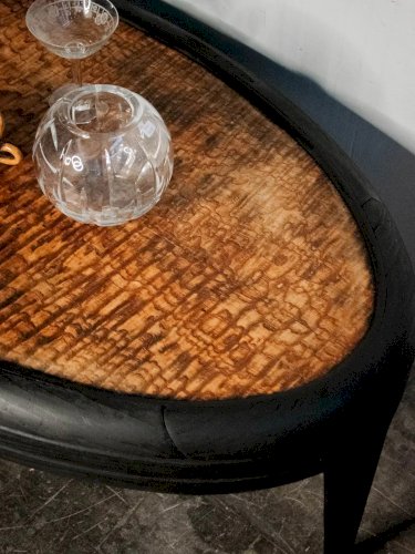 Léonie, la table basse ovale en bois N°400