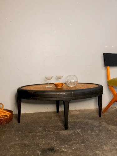 Léonie, la table basse ovale en bois N°400