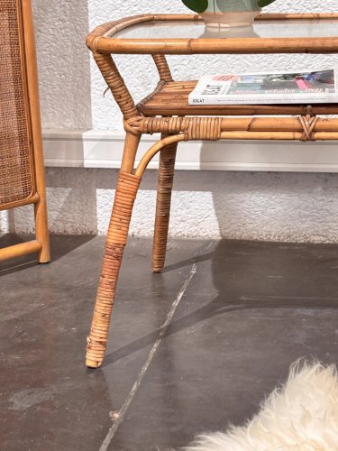 Léonie, la table de basse en rotin N°171