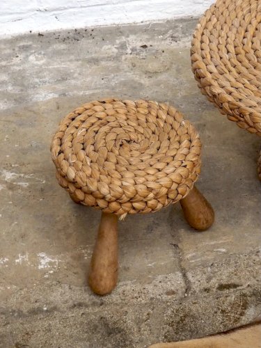 Léonie, l'ensemble table et tabouret en cordage N°445