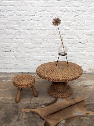 Léonie, l'ensemble table et tabouret en cordage N°445