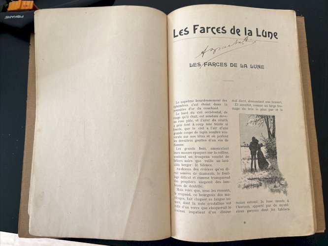 LES FARCES DE LA LUNE CONTES JOYEUX ARMAND SYLVESTRE AQUARELLE 32,5 X 23,5