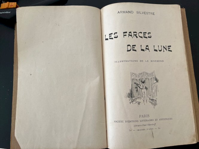 LES FARCES DE LA LUNE CONTES JOYEUX ARMAND SYLVESTRE AQUARELLE 32,5 X 23,5