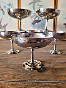 Letang Rémy: 6 large stainless steel bowls for ice / dessert / appetizers