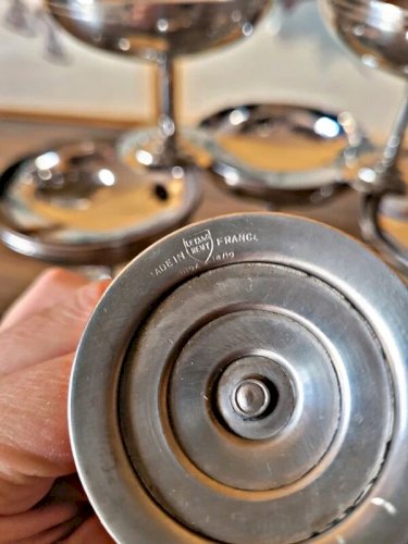 Letang Rémy : 6 larges coupes inox pour glace / dessert / apéritif