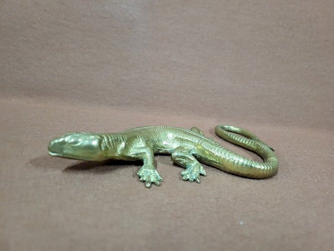 LEZARD EN BRONZE DORE