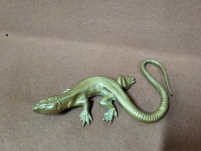 LEZARD EN BRONZE DORE