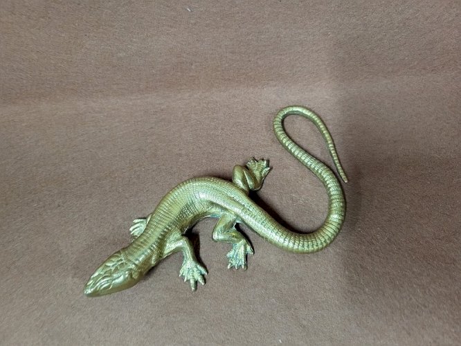 LEZARD EN BRONZE DORE