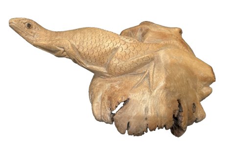 lézard varan  en bois racine d'arbre sculpté sculpture artisanat Asie curiosité