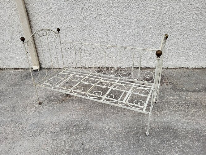 LIT EN FER ENFANT PLIANT TRANSFORMABLE EN CANAPE