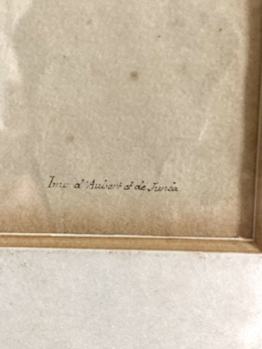 Lithographie ancienne Le Charivari 1844 encadrée – Cadre doré XIXe