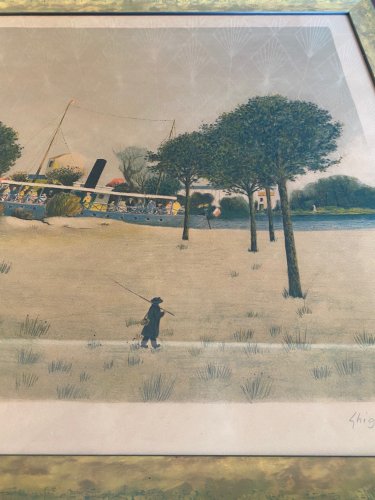 Lithographie ancienne signée et numérotée, avec certificat. M. Ghiglion-Green.