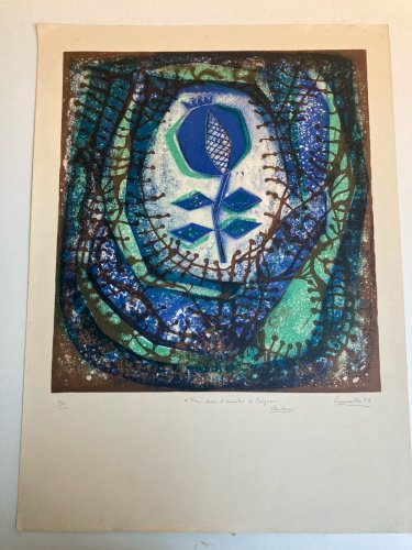 Lithographie Anthoni Cumella A Jean Dieuzaide 1974 Abstrait abstraction