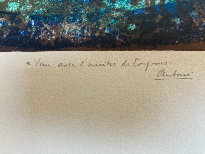 Lithographie Anthoni Cumella A Jean Dieuzaide 1974 Abstrait abstraction