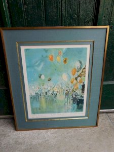 LITHOGRAPHIE BALLONS DU BOIS MICHEL BRUCE