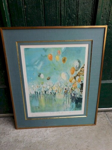 LITHOGRAPHIE BALLONS DU BOIS MICHEL BRUCE