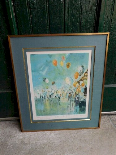 LITHOGRAPHIE BALLONS DU BOIS MICHEL BRUCE