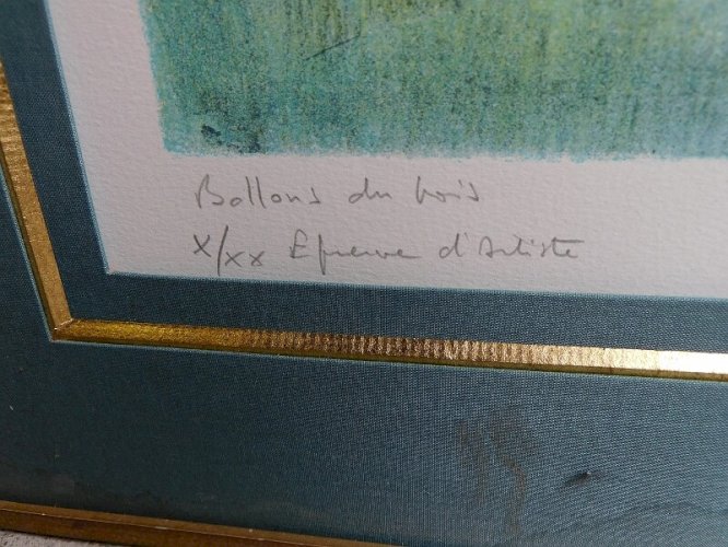 LITHOGRAPHIE BALLONS DU BOIS MICHEL BRUCE