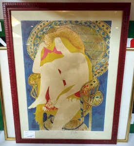 Lithographie BONNEFORT 1977 Orientaliste Cadre Rouge TAB 20/12