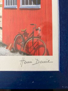 lithographie cabane de Pêcheur  signée Henri Deuil