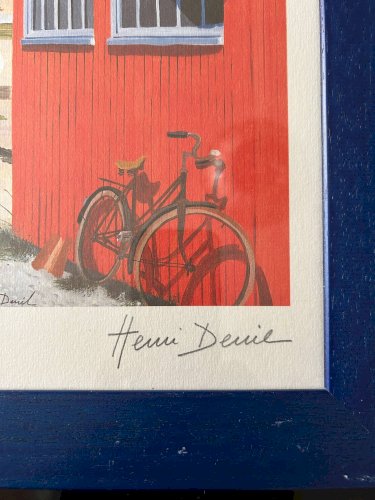 lithographie cabane de Pêcheur  signée Henri Deuil