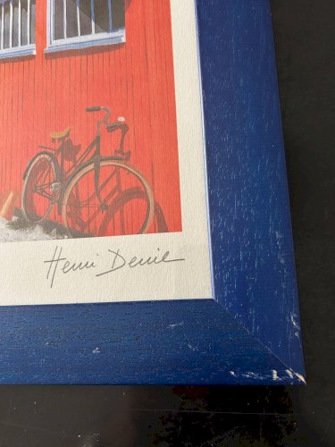 lithographie cabane de Pêcheur  signée Henri Deuil