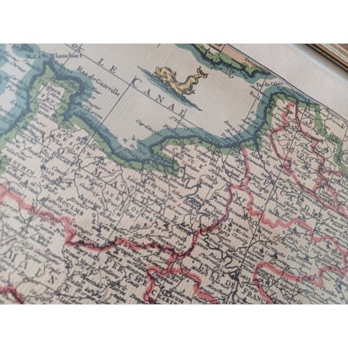 Lithographie Carte de France par Ph.Ruache 1745