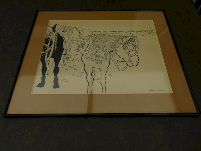LITHOGRAPHIE CHEVAUX DE MATTHIEU DIEUE 72