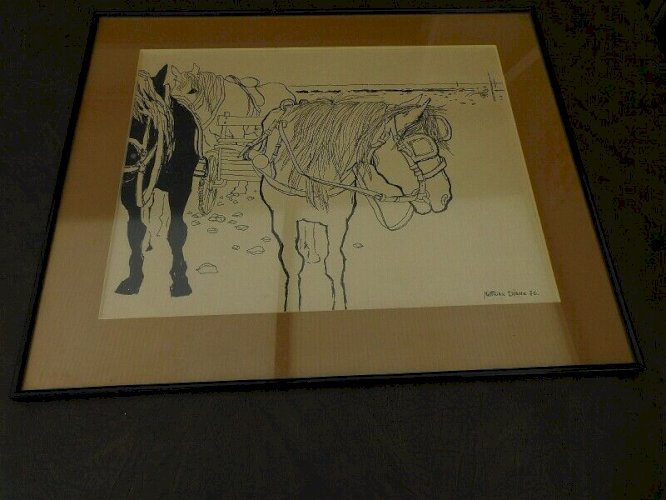 LITHOGRAPHIE CHEVAUX DE MATTHIEU DIEUE 72