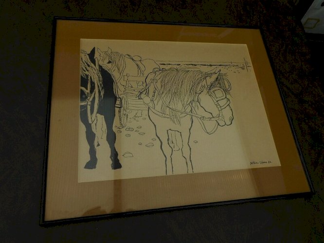 LITHOGRAPHIE CHEVAUX DE MATTHIEU DIEUE 72