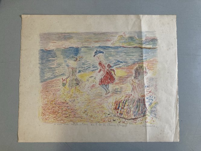 Lithographie Constantin Andréevitch TERECHKOVITCH Ecole Russe Expressionnisme