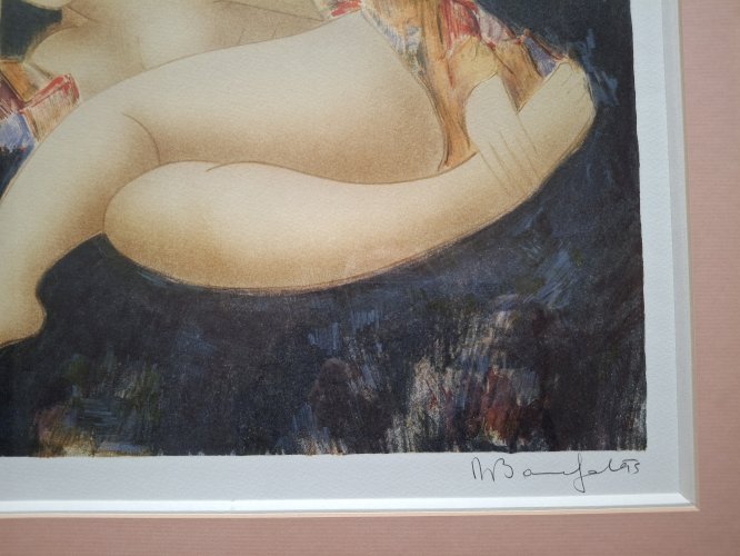 Lithographie de Alain Bonnefoit encadrée signée et justifiée