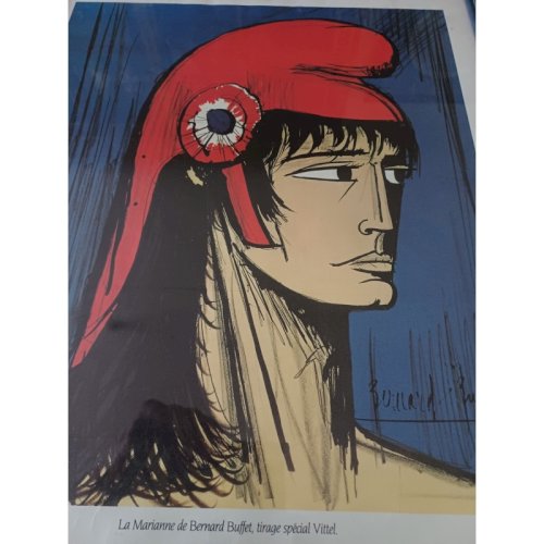 Lithographie de Bernard Buffet  Marianne 