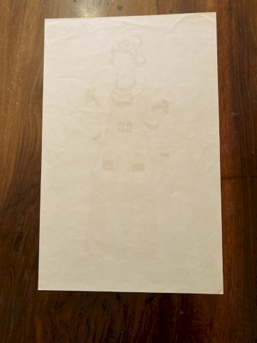Lithographie d'Emile Gallois Costume indonésien 1950 Estampe Art Ancien