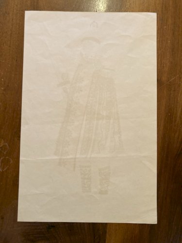 Lithographie d'Emile Gallois Costume indonésien Estampe Art Ancien 1950