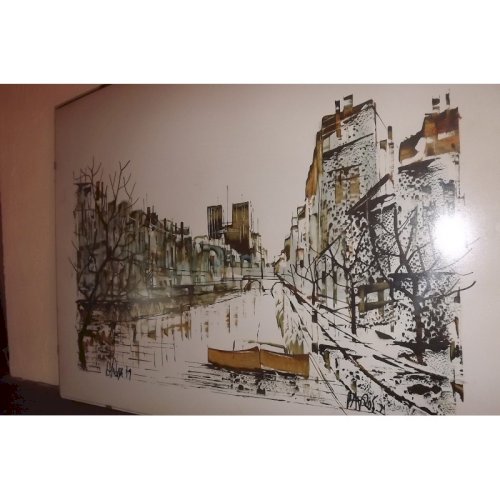 Lithographie des Années 70 «Paris» par D Risze 79