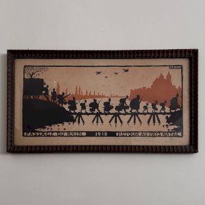 Lithographie en couleur par Hansi Passage du Rhin 1918 A5771