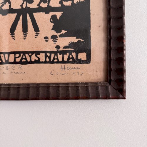 Lithographie en couleur par Hansi Passage du Rhin 1918 A5771