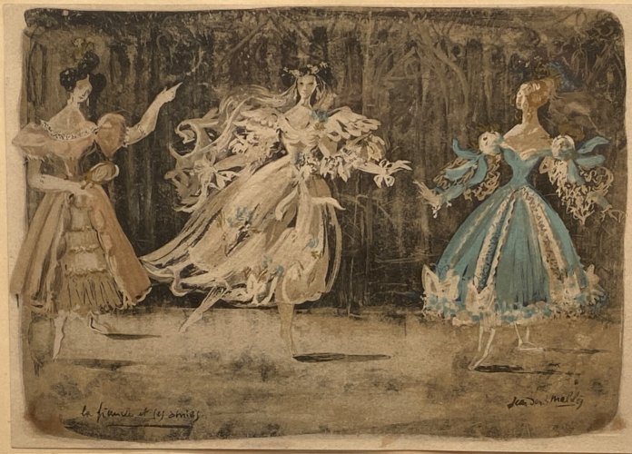 Lithographie en couleur par Jean-Denis Malclès La Fiancée et ses Amies H3985