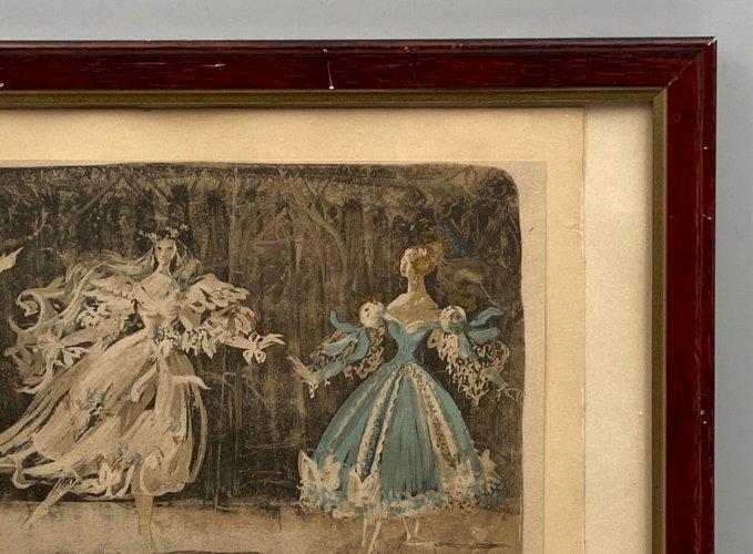 Lithographie en couleur par Jean-Denis Malclès La Fiancée et ses Amies H3985