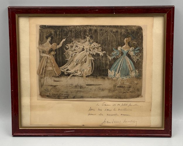 Lithographie en couleur par Jean-Denis Malclès La Fiancée et ses Amies H3985