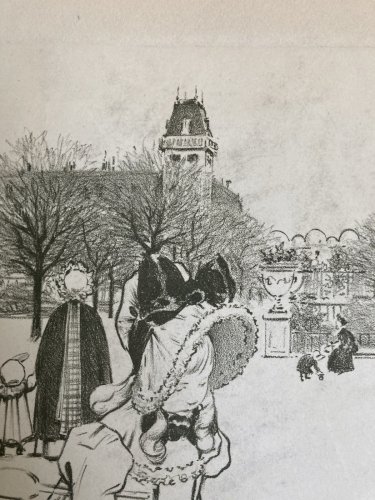 Lithographie Gravure Estampe XIXe 1900 Jacques Wely Fille Oiseau Ancien