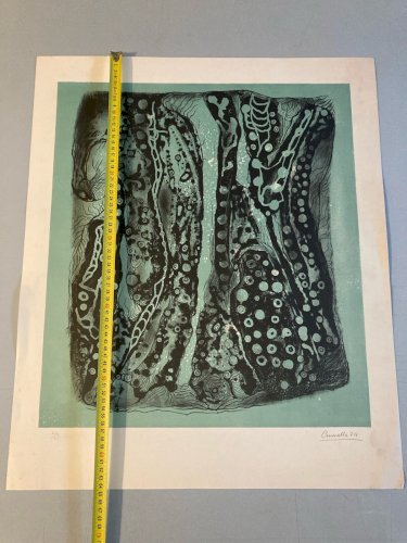 Lithographie Gravure  Signé Anthoni Cumella 1974 Abstrait abstraction